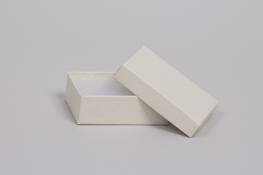 (#32) 3-1/16 x 2-1/8 x 1 MATTE WHITE SAND JEWELRY BOXES