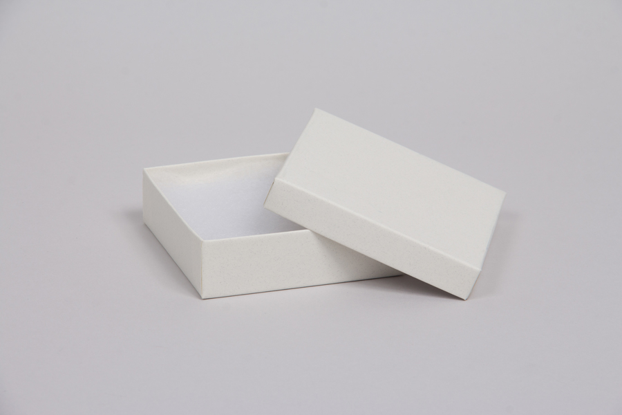 (#33) 3-1/2 x 3-1/2 x 1 MATTE WHITE SAND JEWELRY BOXES