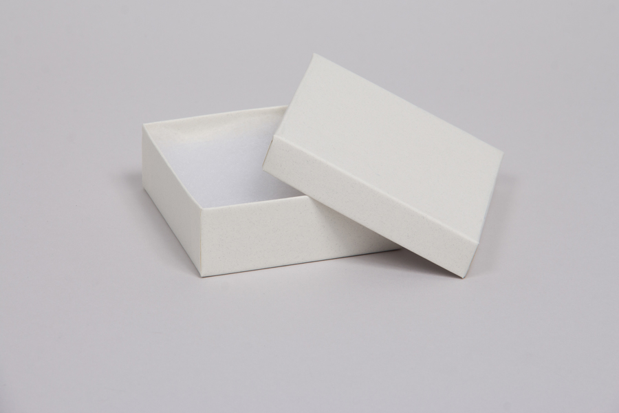 (#33D) 3-1/2 x 3-1/2 x 1-1/2 MATTE WHITE SAND JEWELRY BOXES