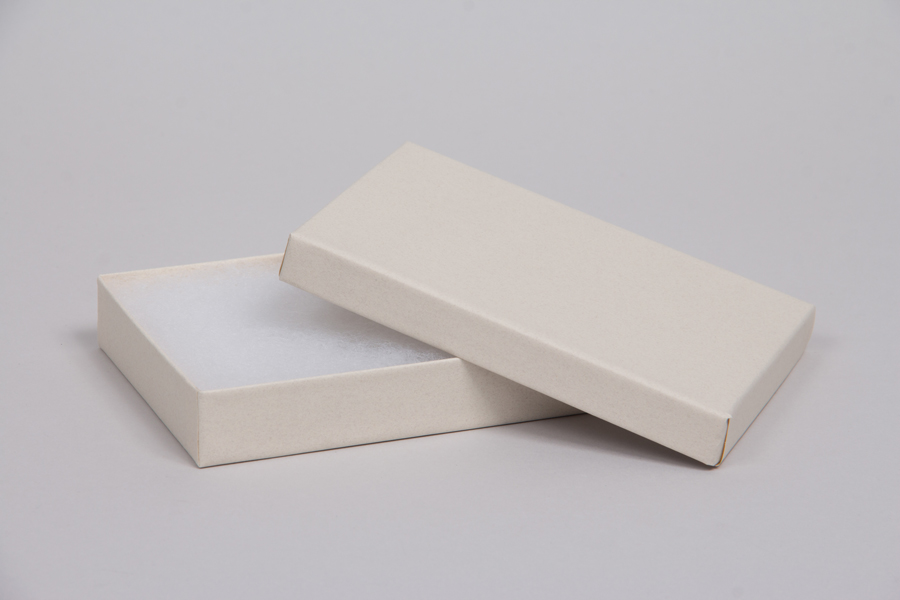 (#53) 5-1/4 x 3-3/4 x 7/8 MATTE WHITE SAND JEWELRY BOXES
