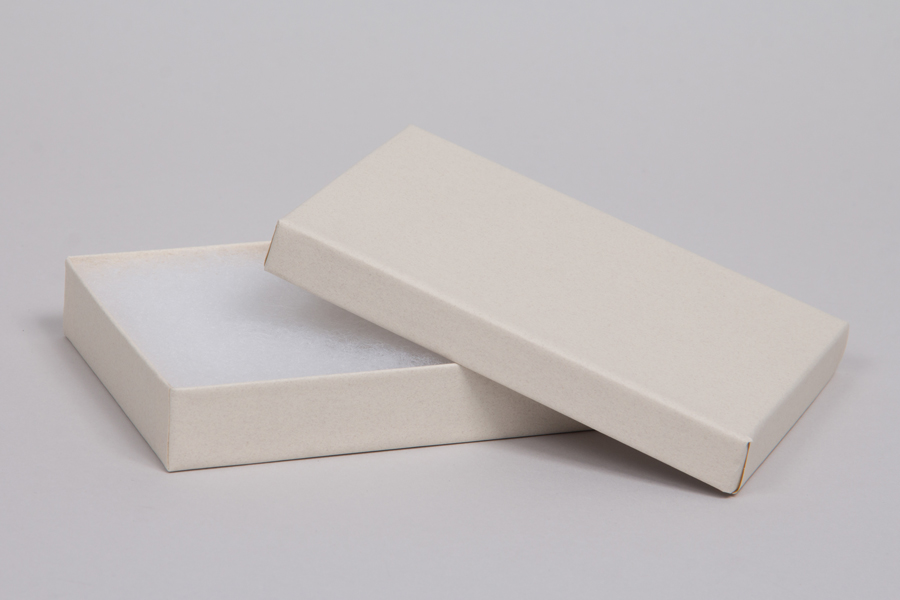 (#65) 6 x 5 x 1 MATTE WHITE SAND JEWELRY BOXES