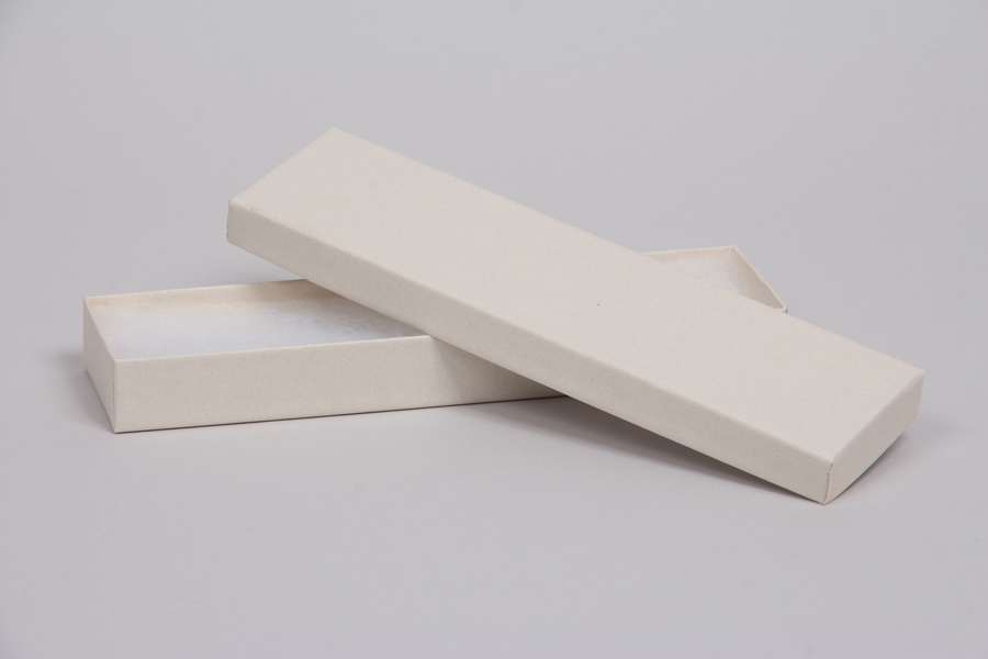 (#82A) 8 x 2 x 7/8 MATTE WHITE SAND JEWELRY BOXES