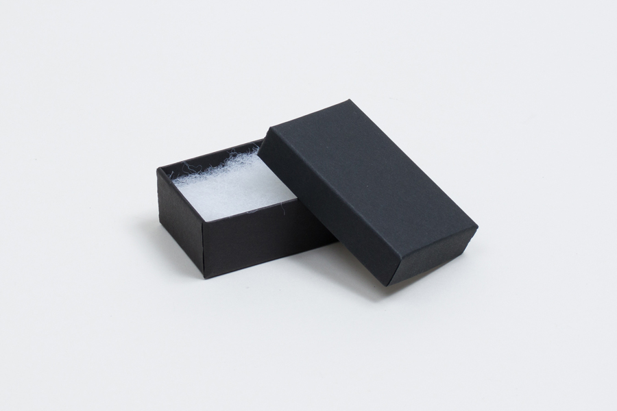 (#21) 2-1/2 x 1-1/2 x 7/8 MATTE ONYX BLACK JEWELRY BOXES