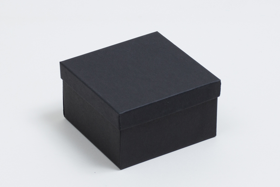 (#34) 3-1/2 x 3-1/2 x 2 MATTE ONYX BLACK JEWELRY BOXES