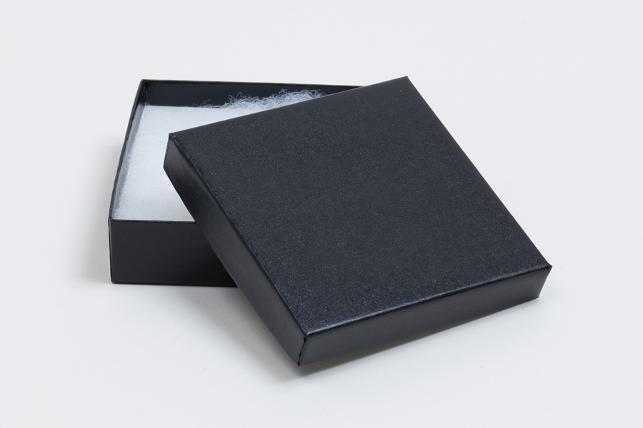 (#33) 3-1/2 x 3-1/2 x 1 BLACK SEMI-GLOSS JEWELRY BOXES