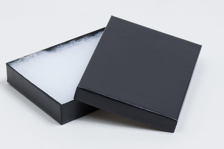 (#85) 8 x 5-1/2 x 1-1/4 BLACK SEMI-GLOSS JEWELRY BOXES