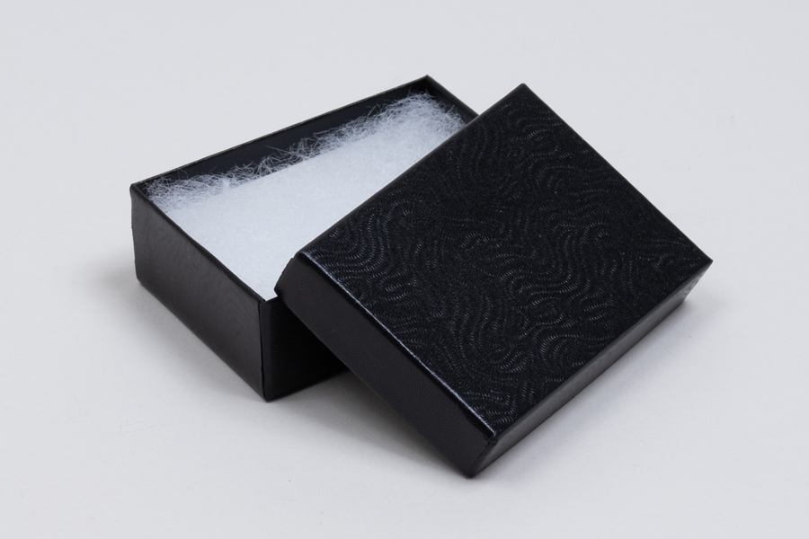 (#32) 3-1/16 x 2-1/8 x 1 BLACK SWIRL JEWELRY BOXES