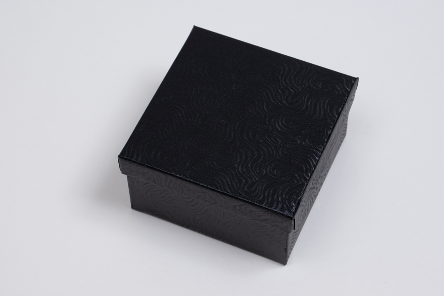(#34) 3-1/2 x 3-1/2 x 2 BLACK SWIRL JEWELRY BOXES