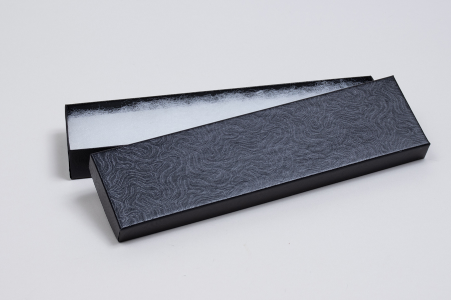 (#82A) 8 x 2 x 7/8 BLACK SWIRL JEWELRY BOXES