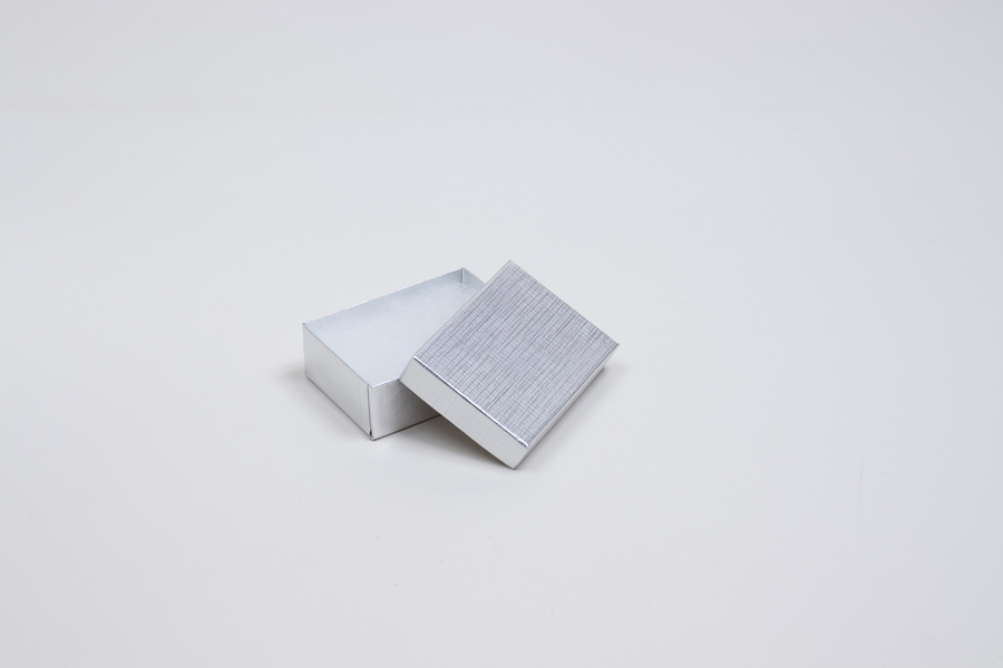 (#11) 1-3/4 x 1-1/8 x 5/8 SILVER LINEN JEWELRY BOXES