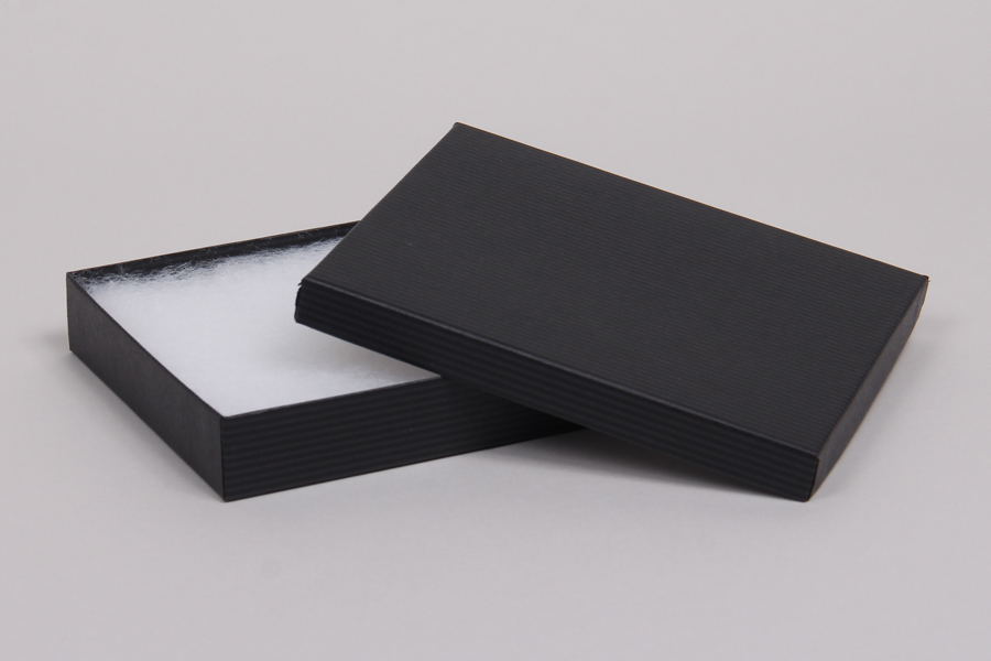 Black Matte Paper Cotton Filled Jewelry Box #11 Case of 100 