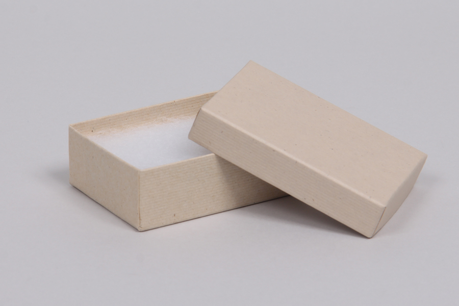 (#32) 3-1/16 x 2-1/8 x 1  OATMEAL GROOVE JEWELRY BOXES