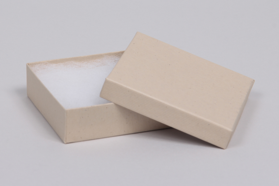 (#33) 3-1/2 x 3-1/2 x 1  OATMEAL GROOVE JEWELRY BOXES