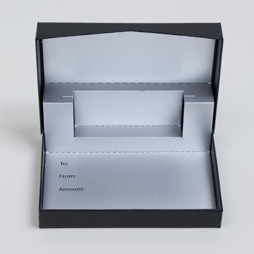 Tuxedo Black Linen Gift Card Boxes with PopUp Inserts