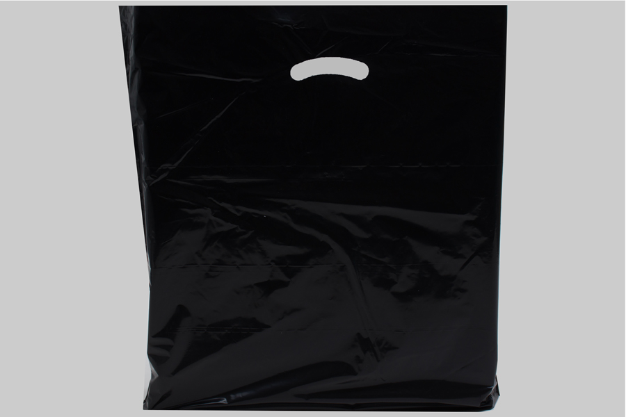 20 x 20 x 5 BLACK SUPER GLOSS PLASTIC BAGS - 1.50 mil