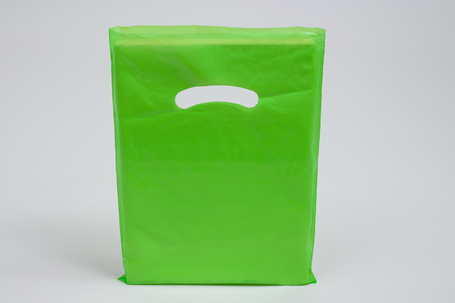 9 x 12 CITRUS GREEN SUPER GLOSS PLASTIC BAGS - 1.25 mil