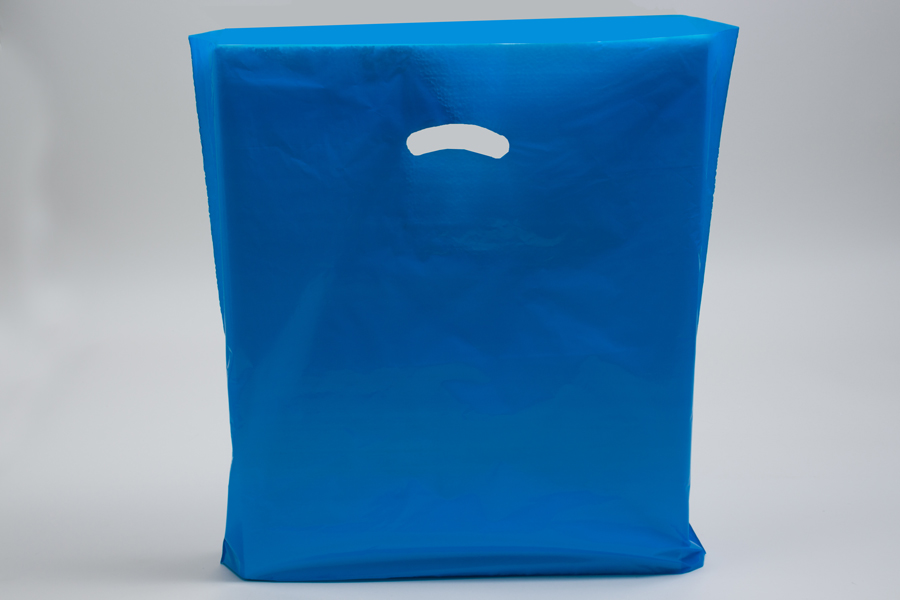 20 x 20 x 5 DARK BLUE SUPER GLOSS PLASTIC BAGS - 1.50 mil