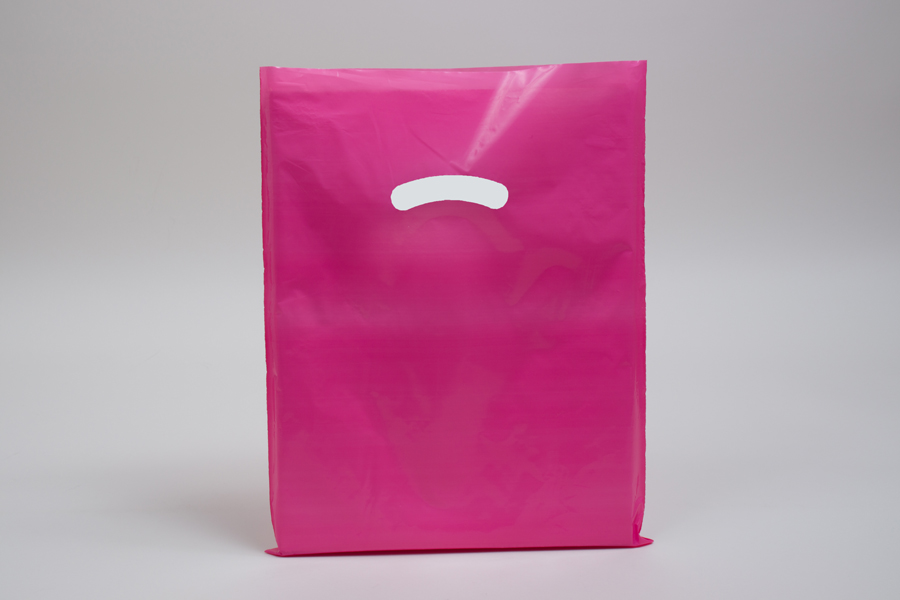 9 x 12 MAGENTA SUPER GLOSS PLASTIC BAGS - 1.25 mil