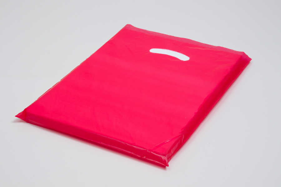 12x15 Red Premium Super Gloss Plastic Bags 1.25 mil