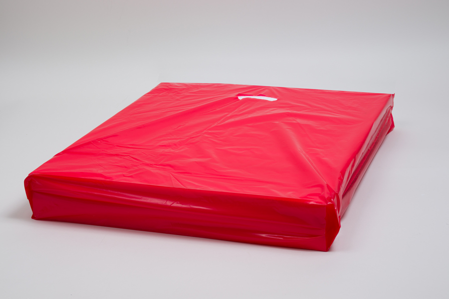 20 x 20 x 5 RED SUPER GLOSS PLASTIC BAGS - 1.50 mil