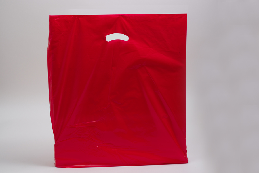 24x24x5 Red Premium Super Gloss Plastic Bags 1.50 mil