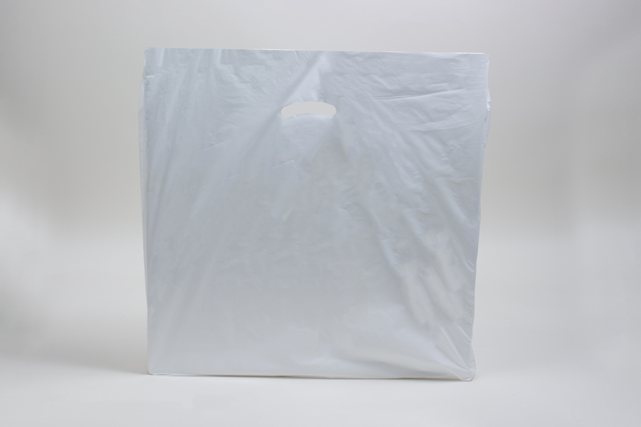 20 x 20 x 5 WHITE SUPER GLOSS PLASTIC BAGS - 1.50 mil