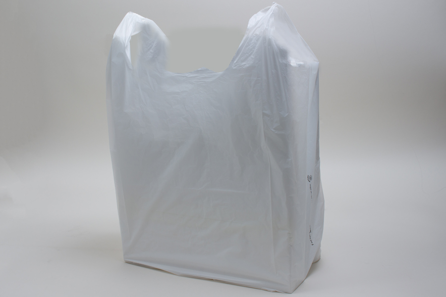 14x10x15 Clear Frosted Loop-handle Plastic Bags - 4 Mil