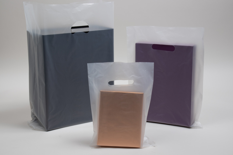 Frosted Plastic Merchandise Shopping Bags