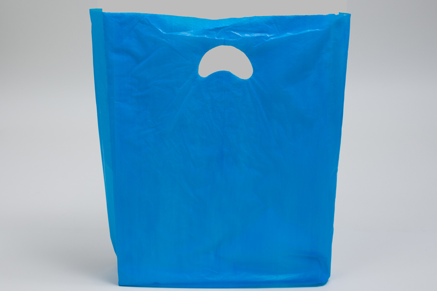 12 x 3 x 18 DARK BLUE SATIN HIGH DENSITY PLASTIC BAGS - 0.70 mil