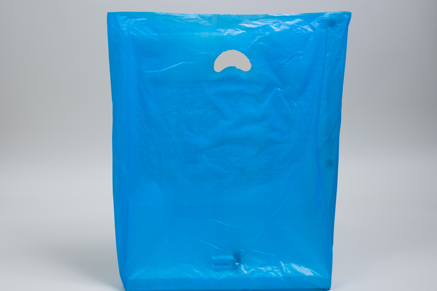 13 x 3 x 21 DARK BLUE SATIN HIGH DENSITY PLASTIC BAGS - 0.70 mil