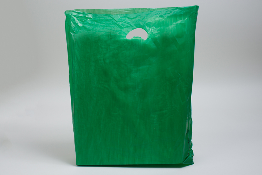 100 Green High-Density Bags 8.5" x 11" Plastic Merchandise Shopping Bag Details about   Qty