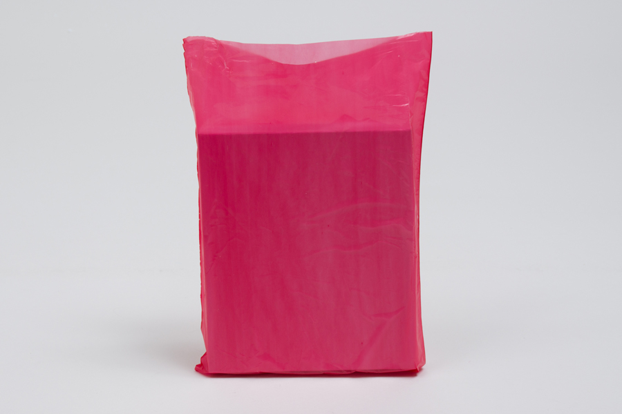 6.5 x 9.5 RED SATIN HIGH DENSITY PLASTIC BAGS - 0.55 mil