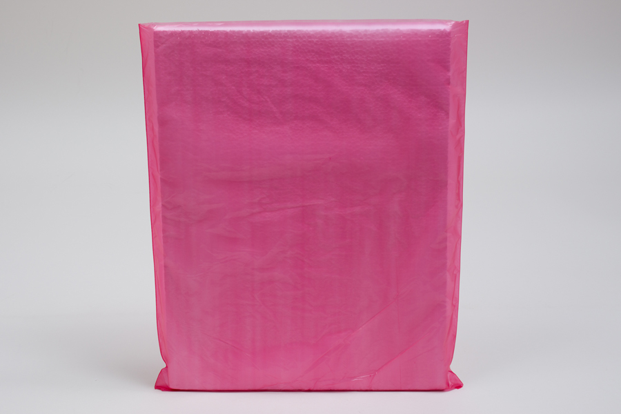 12 x 15 RED SATIN HIGH DENSITY PLASTIC BAGS - 0.60 mil