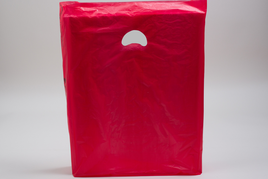 16 x 4 x 24 RED SATIN HIGH DENSITY PLASTIC BAGS