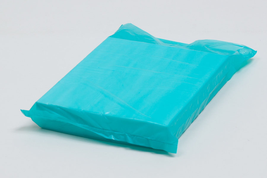 6.5 x 9.5 TEAL SATIN HIGH DENSITY PLASTIC BAGS - 0.55 mil