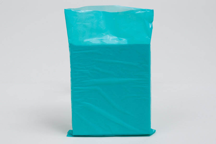 6.5 x 9.5 TEAL SATIN HIGH DENSITY PLASTIC BAGS - 0.55 mil