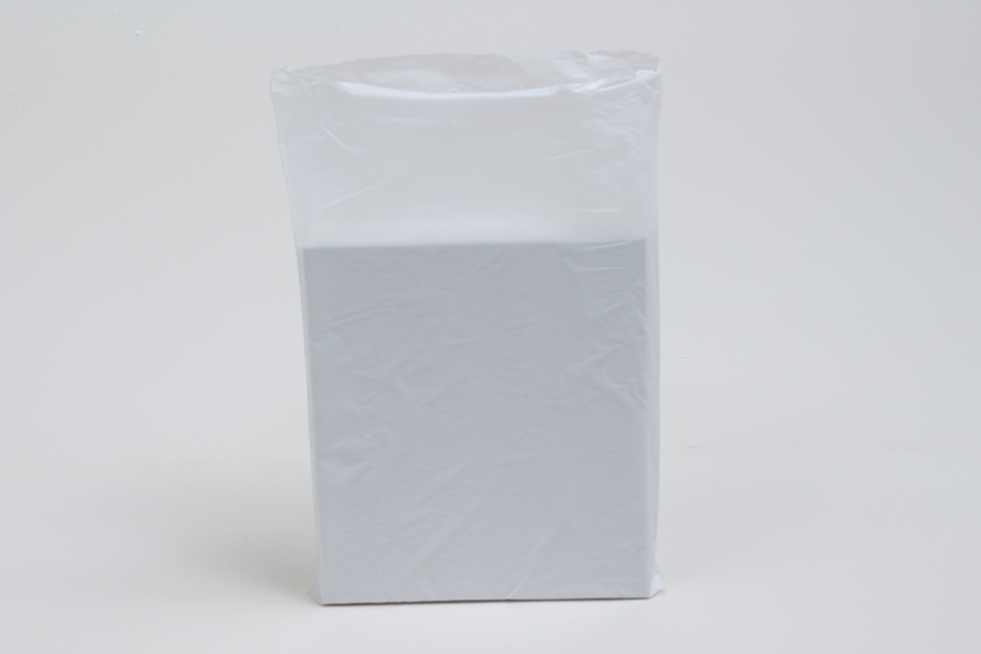 6.5 x 9.5 WHITE SATIN HIGH DENSITY PLASTIC BAGS - 0.55 mil