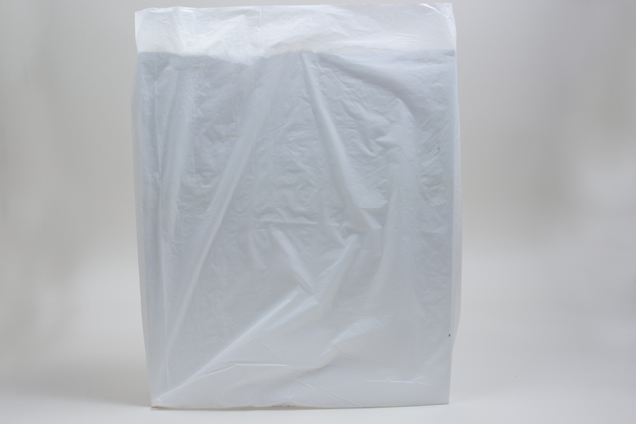 24 x 6 x 36 WHITE SATIN HIGH DENSITY PLASTIC BAGS - 0.75 mil