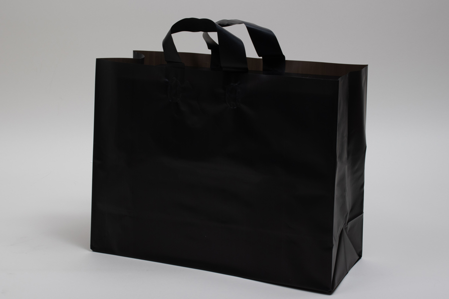 Plain Black Plastic Carry Bag, For Grocery