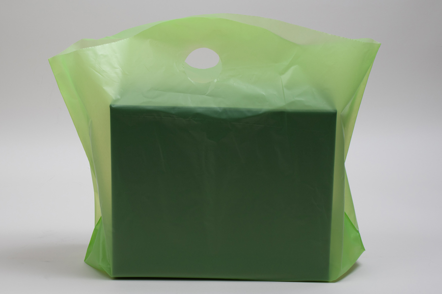 Aqua Frosted Plastic Shopping Bags - Cub