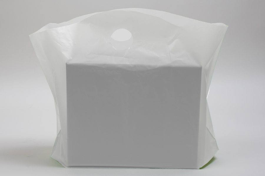 22 x 18 + 8 CLEAR FROSTED WAVETOP PLASTIC BAGS - 2.25 mil