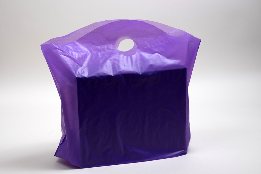 18 x 15 + 6 GRAPE FROSTED WAVETOP PLASTIC BAGS - 2.25 mil