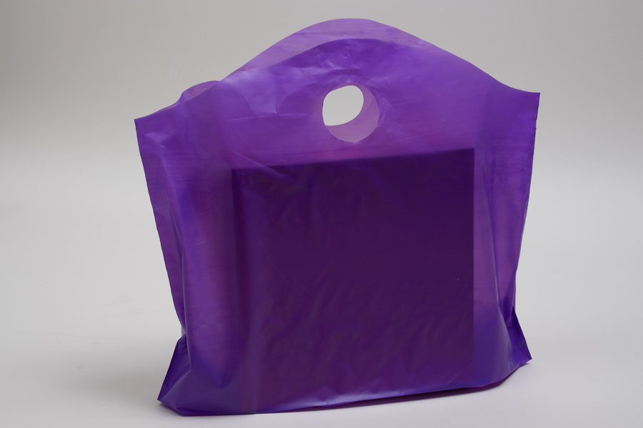 22 x 18 + 8 GRAPE FROSTED WAVETOP PLASTIC BAGS - 2.25 mil