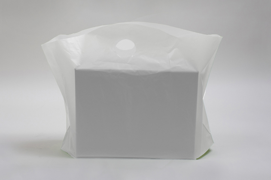 18 x 15 + 6 CLEAR FROSTED WAVETOP PLASTIC BAGS - 2.25 mil