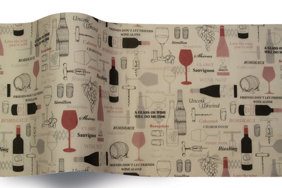 20 x 30 SATINWRAP TISSUE PAPER - WINE NOT