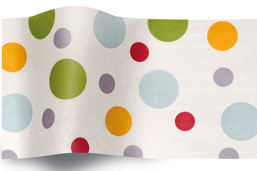 20 x 30 SATINWRAP TISSUE PAPER -  ISLAND DOTS