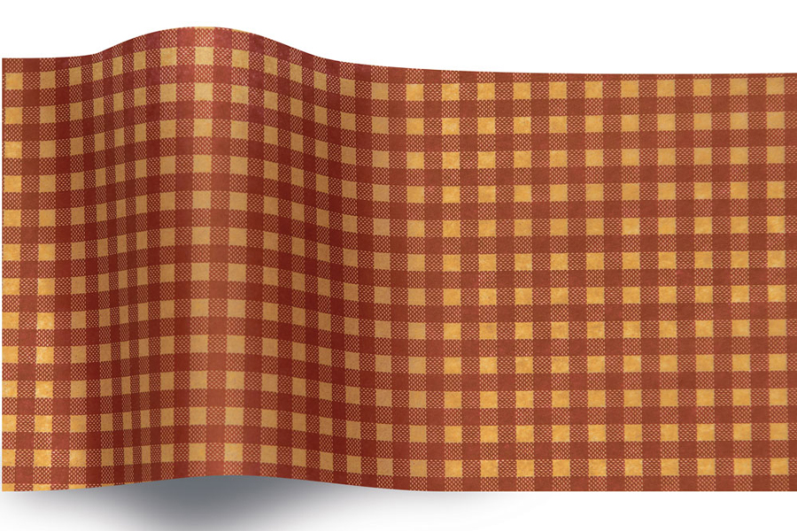 20 x 30 SATINWRAP TISSUE PAPER - RED GINGHAM