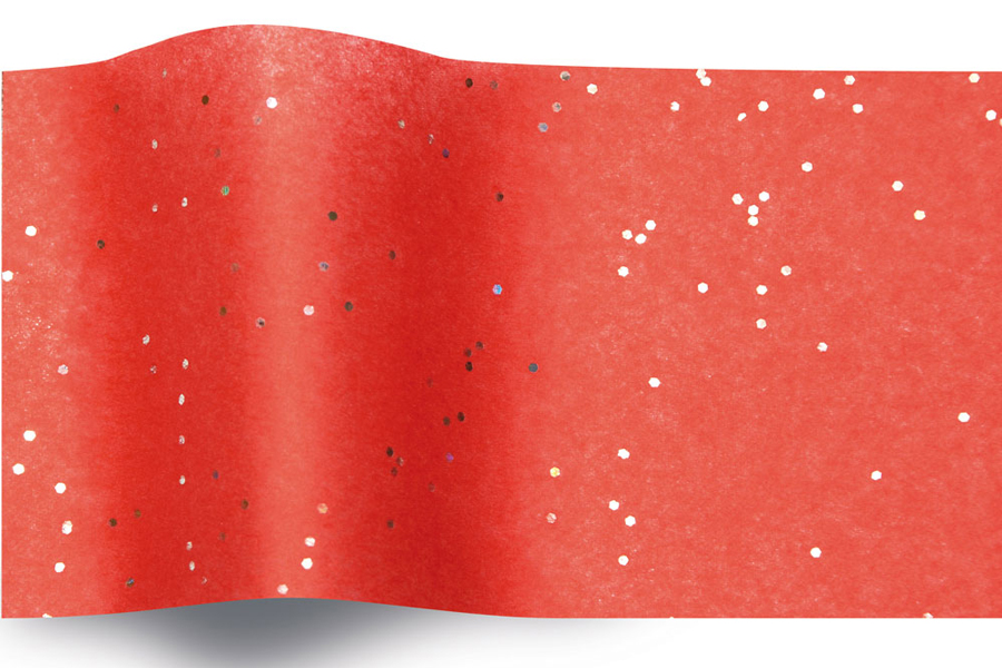 WHITE RED GREEN SNOWFLAKE GEMSTONE WRAPPING TISSUE PAPER SHEETS GLITTER  50x75cm