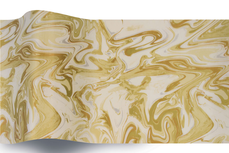 20 x 30 SATINWRAP TISSUE PAPER - GOLD MARBLE/IVORY