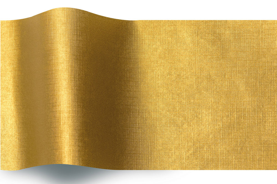 20 x 30 SATINWRAP TISSUE PAPER - GOLD LINEN EMBOSSED